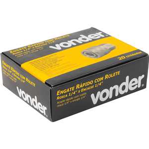 Engate rápido de 1/4", rosca fêmea 1/4" NPT, com rolete, VONDER