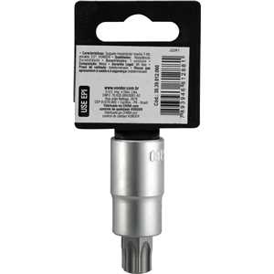 Soquete hexalobular macho T-60, encaixe 1/2", VONDER