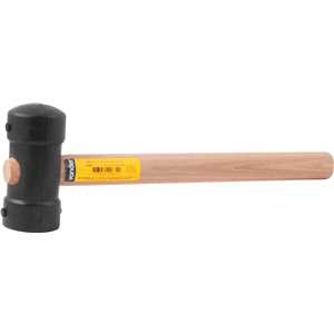 Martelo de borracha 40 mm, cabo em madeira, preto, VONDER