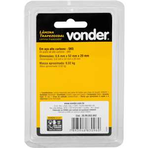 Lâmina trapezoidal para plaina de bordas para chapa de drywall, VONDER