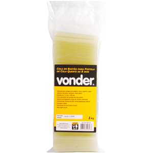 Cola em bastão para pistola de cola quente de 8 mm, com 1 kg, VONDER