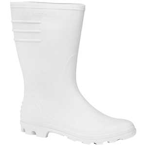 Bota de PVC branca, cano médio, com forro, 40, VONDER