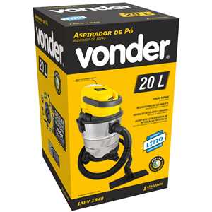 Aspirador de pó e líquidos, 20 litros, bateria intercambiável de 18 V, sem bateria e sem carregador, IAPV 1840, VONDER