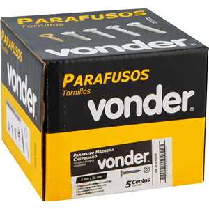 Parafuso madeira chipboard, cabeça flangeada, fenda cruzada/phillips, 4,0 mm x 35 mm, VONDER