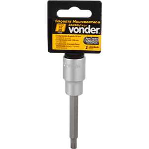 Soquete multidentado, longo, com encaixe de 1/2", M6, VONDER