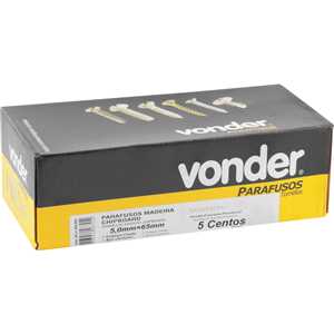 Parafuso madeira chipboard, cabeça chata, fenda cruzada/pozidrive, 5,0 mm x 65,0 mm, VONDER