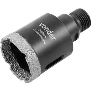 Serra copo diamantada, 44 mm, para esmerilhadeira, VONDER