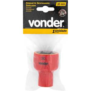 Soquete sextavado isolado, encaixe de 1/2", 30,0 mm, IEC60900, VONDER