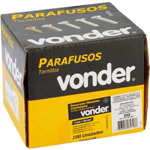 Parafuso madeira chipboard, cabeça flangeada, fenda cruzada/phillips, 6,0 mm x 100 mm, VONDER