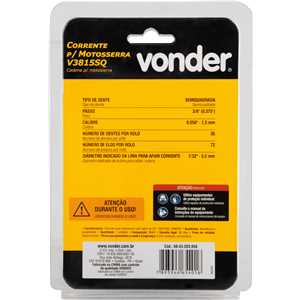 Corrente para motosserra com sabre de 20'', V3815SQ, VONDER
