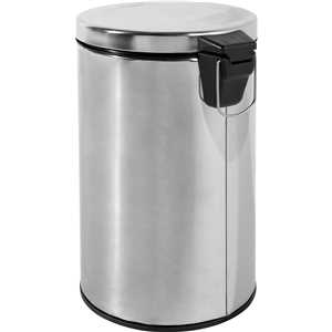 Lixeira redonda, 12 litros, inox, cinza, VONDER