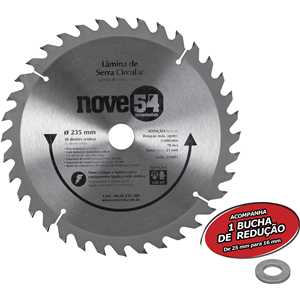 Lâmina de serra circular com dentes de metal duro/vídea, 235 mm x 25 mm, 36 dentes, NOVE54