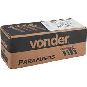 Parafuso sextavado zincado 7/16" x 2.1/2", UNC, rosca parcial, VONDER