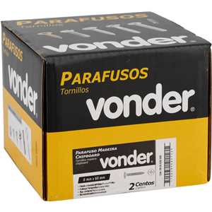 Parafuso madeira chipboard, cabeça flangeada, fenda cruzada/phillips, 6,0 mm x 60 mm, VONDER