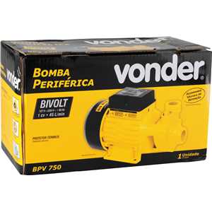Bomba periférica/motobomba 1,0 cv, 127 V~/220 V~, BPV 750, VONDER