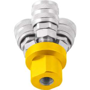 Engate rápido de 1/4", rosca fêmea 1/4" NPT, triplo, VONDER