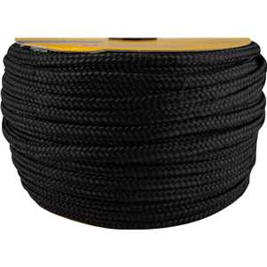 Corda multifilamento trançada 12,0 mm x 140 m, preta, em carretel, VONDER