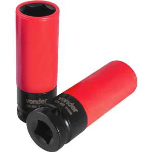 Soquete sextavado de impacto, encaixe 1/2", 21 mm, para roda de liga leve, VONDER