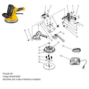 Bateria 20 V, íons de lítio, 4 Ah, para MAP 210 VONDER