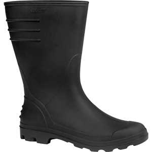Bota de PVC preta, cano médio, sem forro, 40, VONDER