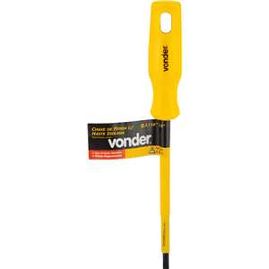 Chave de fenda com haste isolada, aço cromo vanádio, 3/16" x 5" VONDER