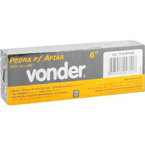 Pedra para afiar, dupla face, 6", retangular, VONDER