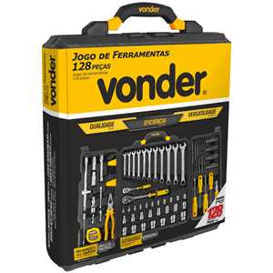 Jogo de ferramentas com 128 peças, embalagem fechada, VONDER