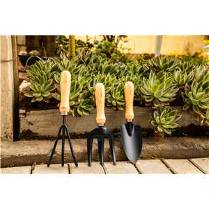 Conjunto para jardim com 3 peças, cabo em madeira, VONDER