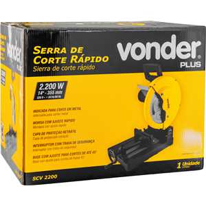 Serra de corte rápido 14", 2.200 W, SCV 2200, 220 V~, VONDER PLUS