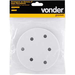 Interface de espuma 5" para polimento, fixa fácil, VONDER
