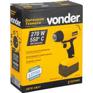 Soprador térmico, bateria intercambiável de 18 V, sem bateria e sem carregador, ISTV 1827, VONDER