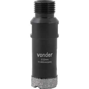 Serra copo diamantada, 22 mm, para esmerilhadeira, VONDER