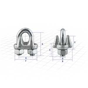 Clips para cabo de aço 7/8" - 22,20 mm, pesado, VONDER PLUS