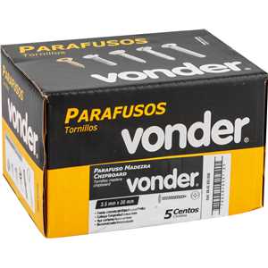 Parafuso madeira chipboard, cabeça flangeada, fenda cruzada/phillips, 3,5 mm x 30 mm, VONDER