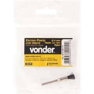 Escova tipo pincel com haste para microrretífica, 4 mm, em nylon, VONDER