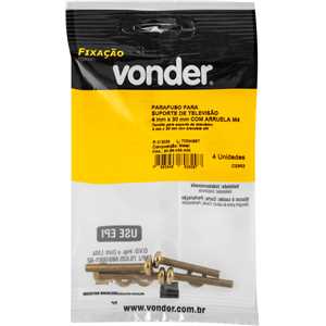 Parafuso com arruela para suporte de TV, M4 x 30 mm, VONDER