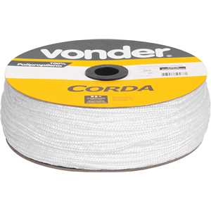 Corda multifilamento trançada 4,0 mm x 360 m, branca, em carretel, VONDER