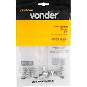 Porca borboleta zincada 1/4", VONDER