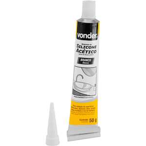Borracha de silicone acético, branco, 50 g, VONDER