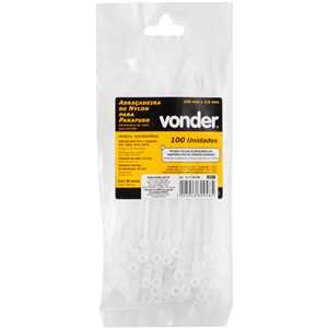 Abraçadeira de nylon para parafusos, branca, 150 mm x 3,6 mm, VONDER