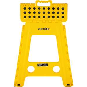 Banqueta plástica dobrável, amarela, altura 450 mm, VONDER