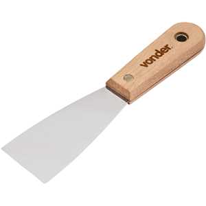 Espátula de aço inox, 1.1/2" - 38 mm, com cabo de madeira, VONDER