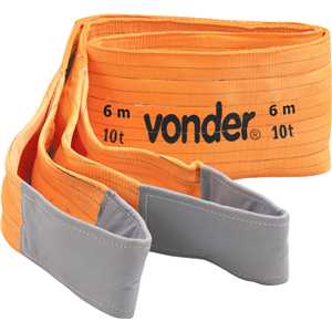 Cinta para elevação de cargas 7:1, 6,0 m, 10,0 tf, laranja, CE 1060, VONDER