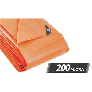 Lona reforçada de polietileno laranja 15 m x 10 m, VONDER PLUS