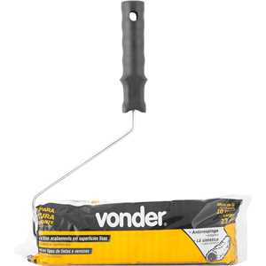 Rolo de lã para pintura, antirrespingo econômico, 23 cm, com suporte, 8095, VONDER