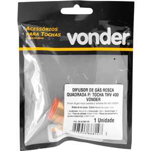 Difusor de gás rosca quadrada para tocha MIG/MAG, para TMV 250/300/400, VONDER