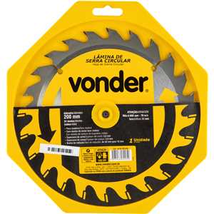 Lâmina de serra circular com dentes de metal duro/vídea, 200 mm x 30 mm, 24 dentes, VONDER