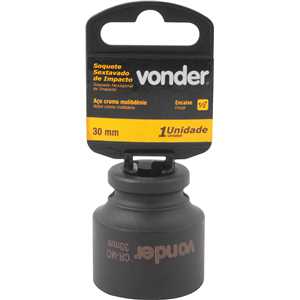 Soquete sextavado de impacto, encaixe de 1/2" x 30,0 mm, VONDER