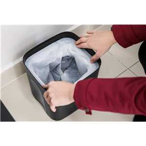 Lixeira retangular com sensor de abertura, bateria recarregável, 12 litros, plástica, preta, VONDER