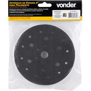 Interface de espuma 6" para polimento, fixa fácil, VONDER